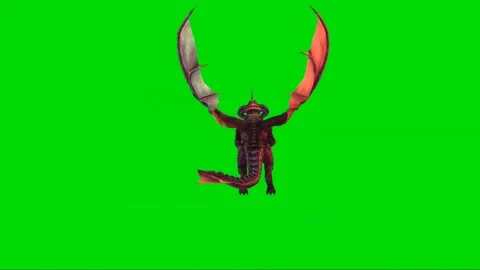 Dragon Flying on Green Screen 43 | Stock Video | Pond5