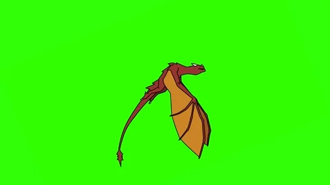 Dragon Flying on Green Screen Animation. Stock Footage 294868756