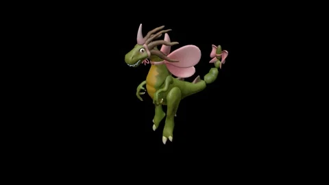 The dragon is flying happily. Video stock 325039673