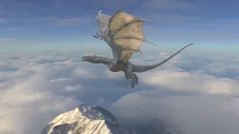 The Dragon flying in the Sky. Stock Footage 157365107
