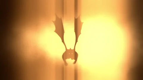 Dragon Flying Up on a Volcanic Background Stock Footage 65137211