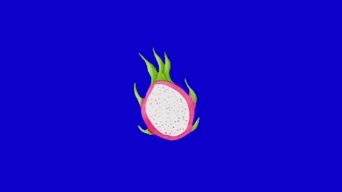 Dragon fruit animation on blue background Stock Footage 334772737