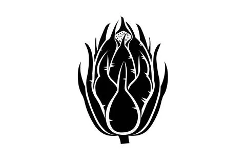 Dragon fruit black icon, isolated on white background. Vector illustration. Stock Illustration