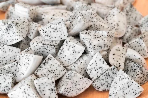 Dragon fruit in cutting board Stock Photos