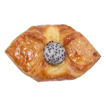 Dragon fruit danish bread isolated on white Foto stock