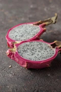 Dragon Fruit on a dark background Stock Photos