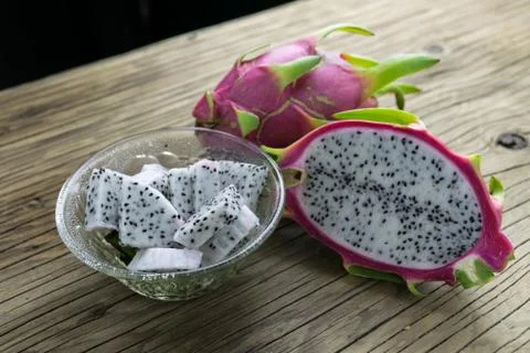 Dragon fruit for dessert Stock Photos
