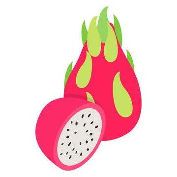 Dragon fruit icon, isometric 3d style Stock Illustration