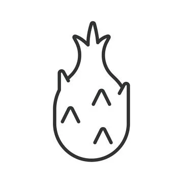 Dragon fruit icon in line design. dragon fruit pitaya tropical fruit food Stock Illustration