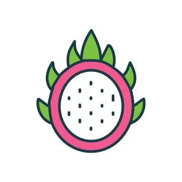 Dragon fruit icon. A simple illustration of a dragon fruit with pink skin a.. Stock Illustration