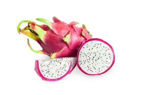 Dragon fruit isolated on white background with cutting path Stock Photos