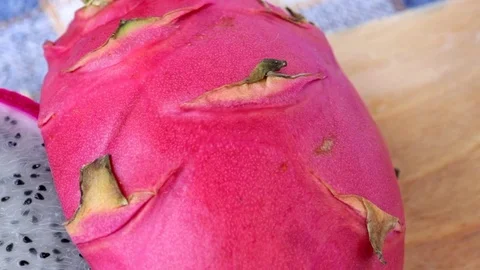 Dragon fruit or Pitaya, exotic fruit from Thailand. Stock Footage 80465766