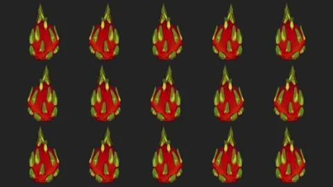 Dragon fruit pattern, ideal footage for themes such as vegeterian, vegan and Stock Footage 133432745