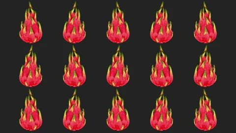 Dragon fruit pattern, ideal footage for themes such as vegeterian, vegan and Stock Footage 133434159