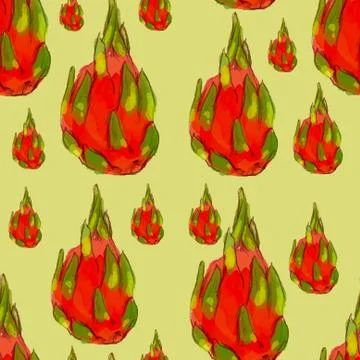 Dragon fruit pattern, ideal footage for themes such as vegeterian, vegan and Illustrazione stock