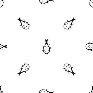 Dragon fruit pattern seamless black Stock Illustration