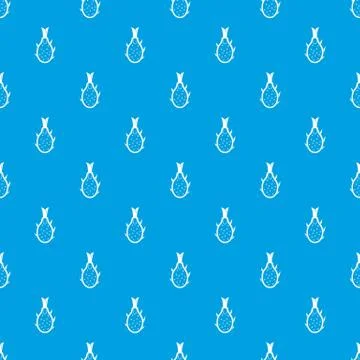 Dragon fruit pattern seamless blue Stock Illustration