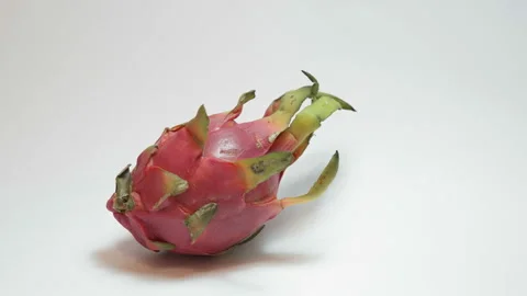 Dragon fruit (Pitaya) on a white background. Video stock 92010072