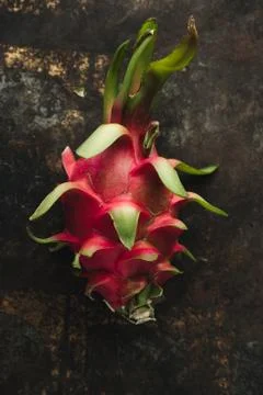 Dragon fruit on rustic background Stock Photos