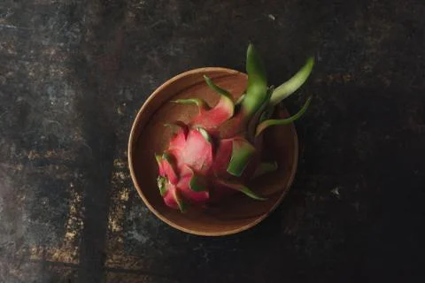 Dragon fruit on rustic background Stock Photos