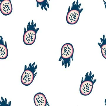 Dragon Fruit seamless pattern. Sweet summer fruit background. Perfect for tex Stock Illustration