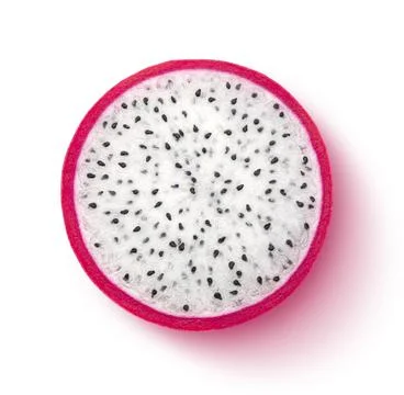 Dragon fruit slice isolated on white background, top view Foto stock