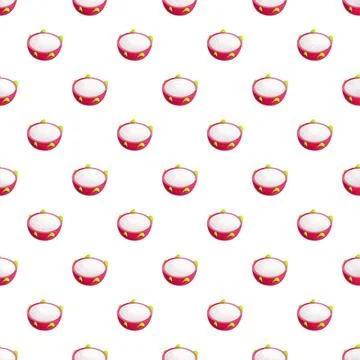 Dragon fruit slices creating a seamless pattern background Illustrazione stock