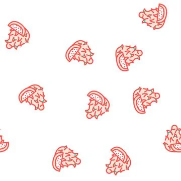 Dragon fruit vector seamless pattern Illustrazione stock