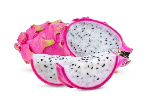 Dragon fruit on white background Stock Photos