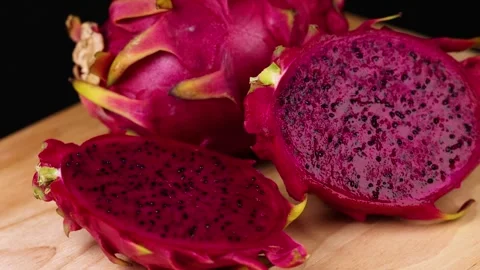 Dragon Fruit on Wooden Surface Stock Footage 309277959