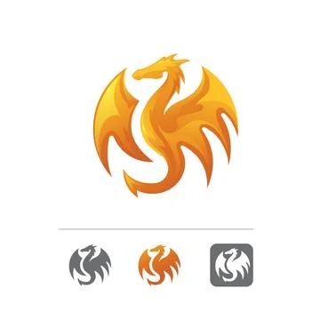 Dragon with Gradient Colorful Style vector Stock Illustration