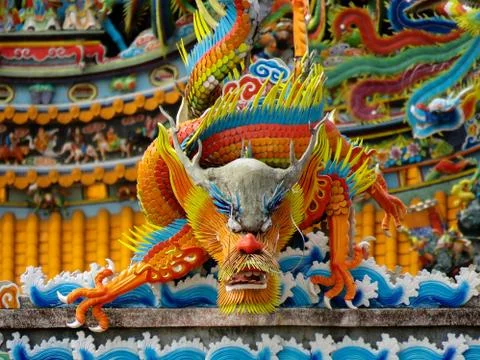 Dragon guarding the temple Stock Photos