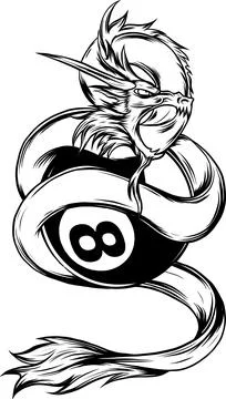 Dragon hand drawn vector illustration in Black and white 스톡 일러스트