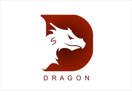 Dragon head and letter D Stock Illustration