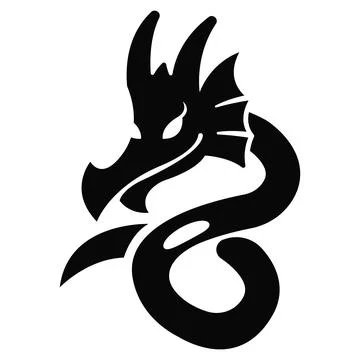 Dragon head curve icon. Vector Stock Illustration