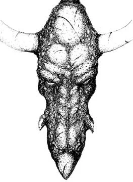 Dragon head with horns Stock Illustration