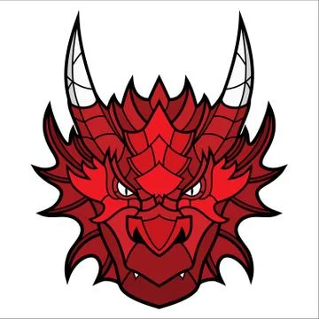 Dragon head mascot Stock Illustration