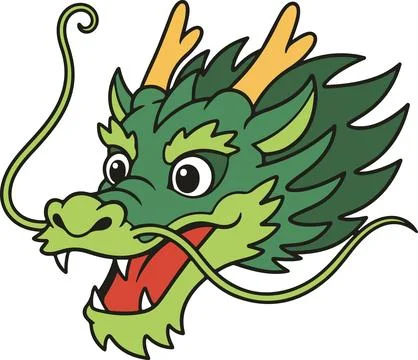 Dragon head, minimal simple vector illustration 库存插图