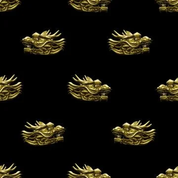 Dragon Head Motif Seamless Pattern Design 스톡 일러스트