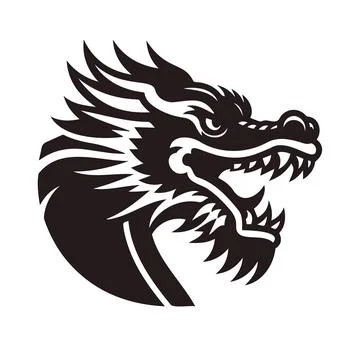 Dragon head side view logo. Stock Illustration