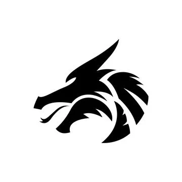Dragon head silhouette logo template Stock Illustration