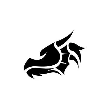 Dragon head silhouette logo template Stock Illustration