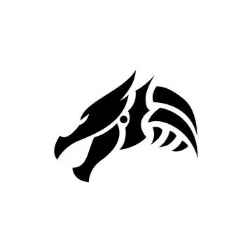 Dragon head silhouette logo template Stock Illustration