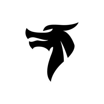 Dragon head silhouette logo template Stock Illustration