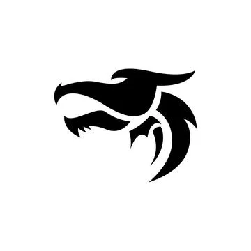 Dragon head silhouette logo template Stock Illustration