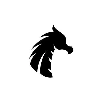 Dragon head silhouette logo template Stock Illustration