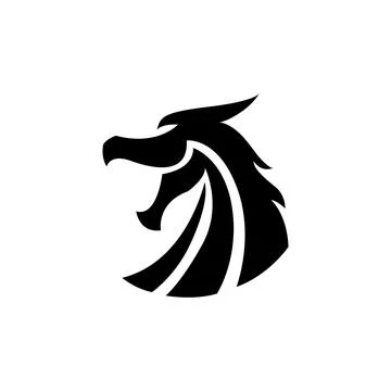 Dragon head silhouette logo template Stock Illustration
