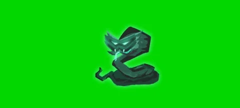 Dragon head snake animation and green screen Stock Footage 242952955