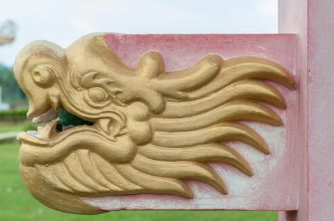 Dragon head statue Foto stock