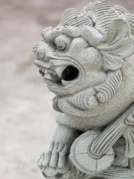 Dragon head stone statue 스톡 사진